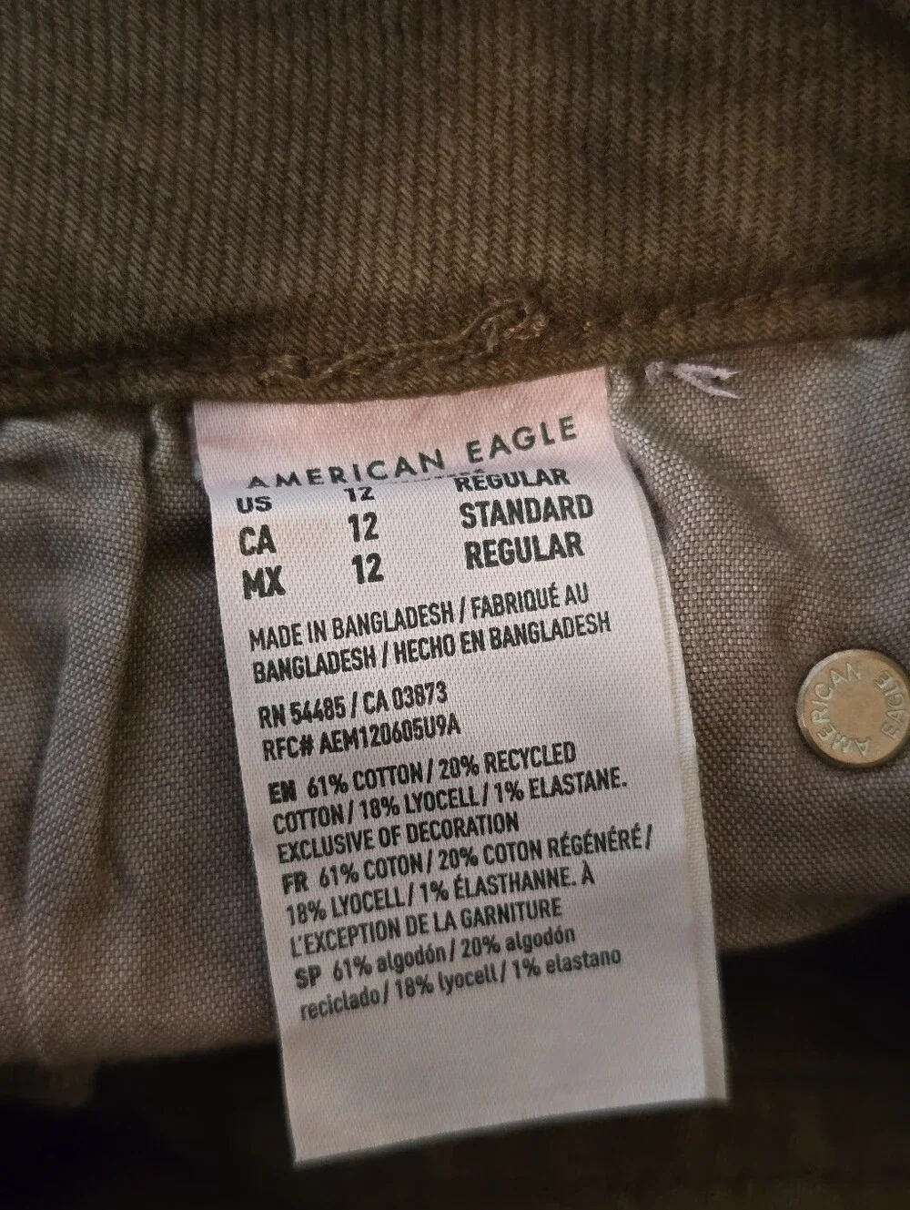 AE American Eagle Low-Rise Ultra Wide-Leg Pant Chocolate Brown 12 Regular - Picture 5 of 16